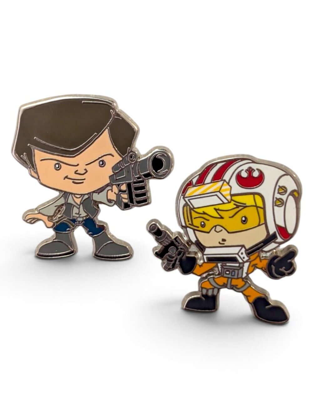 Star Wars Disney Pins: Han Solo and Rebel Luke Skywalker Cuties